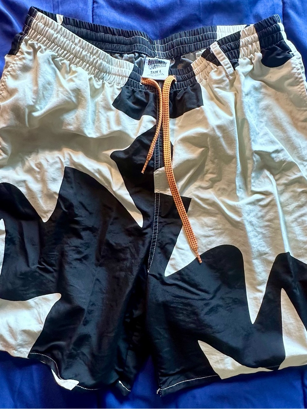 Billionaire Boys Club Black & White Abstract Swim Trunks
